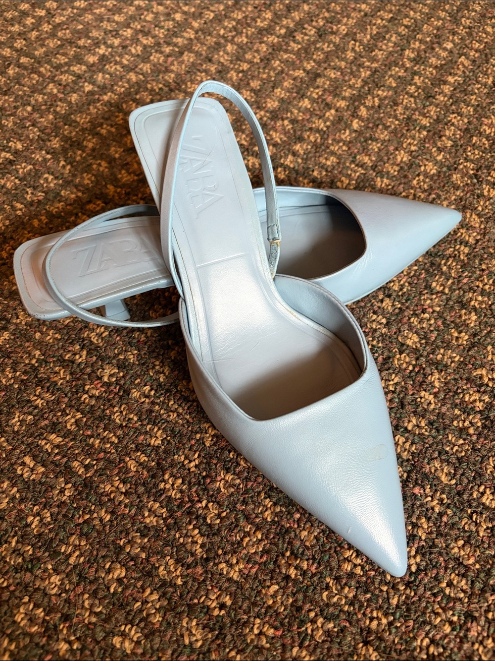 Zara sling back kitten heels